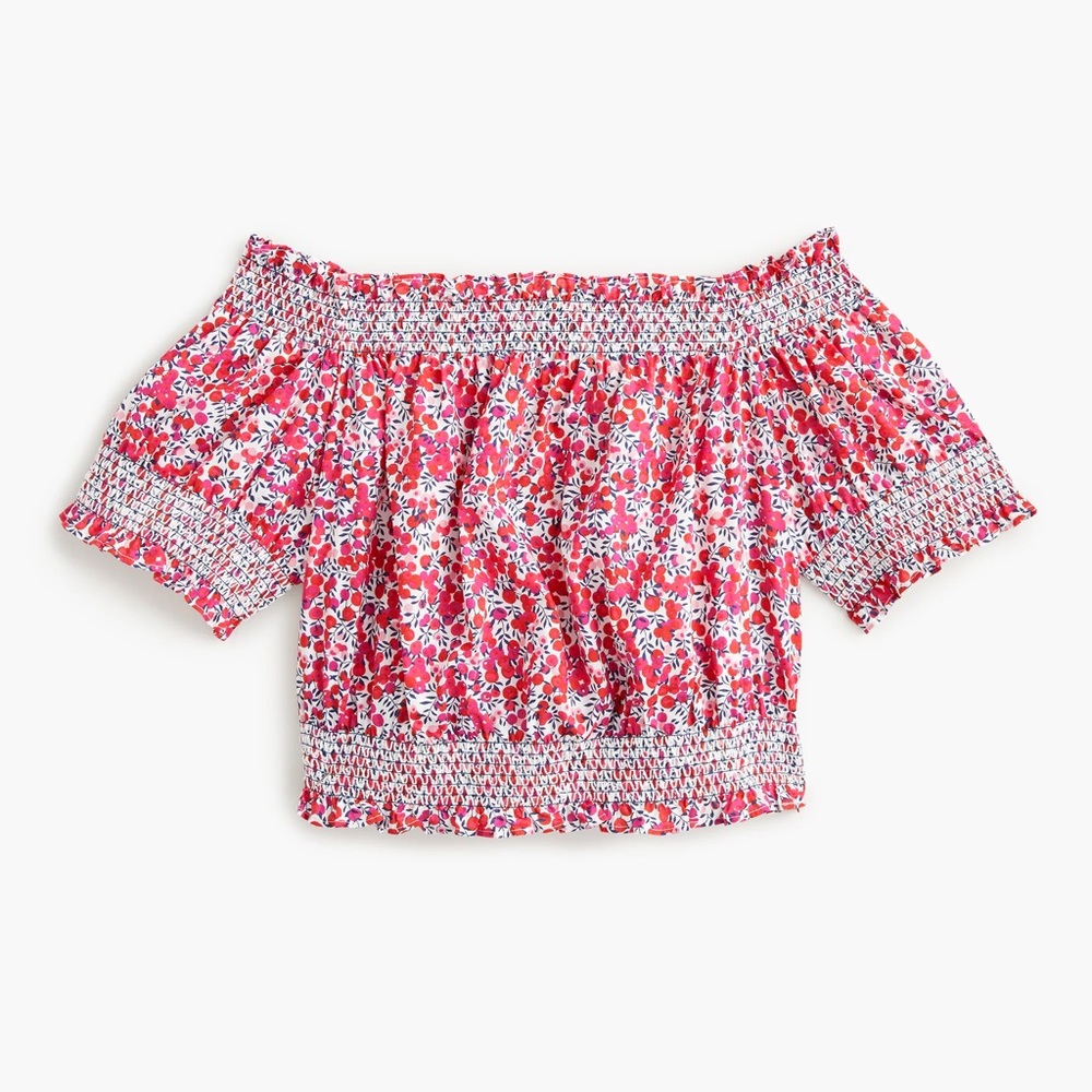 NWT J.Crew Liberty Print Crop Top, Size Small.